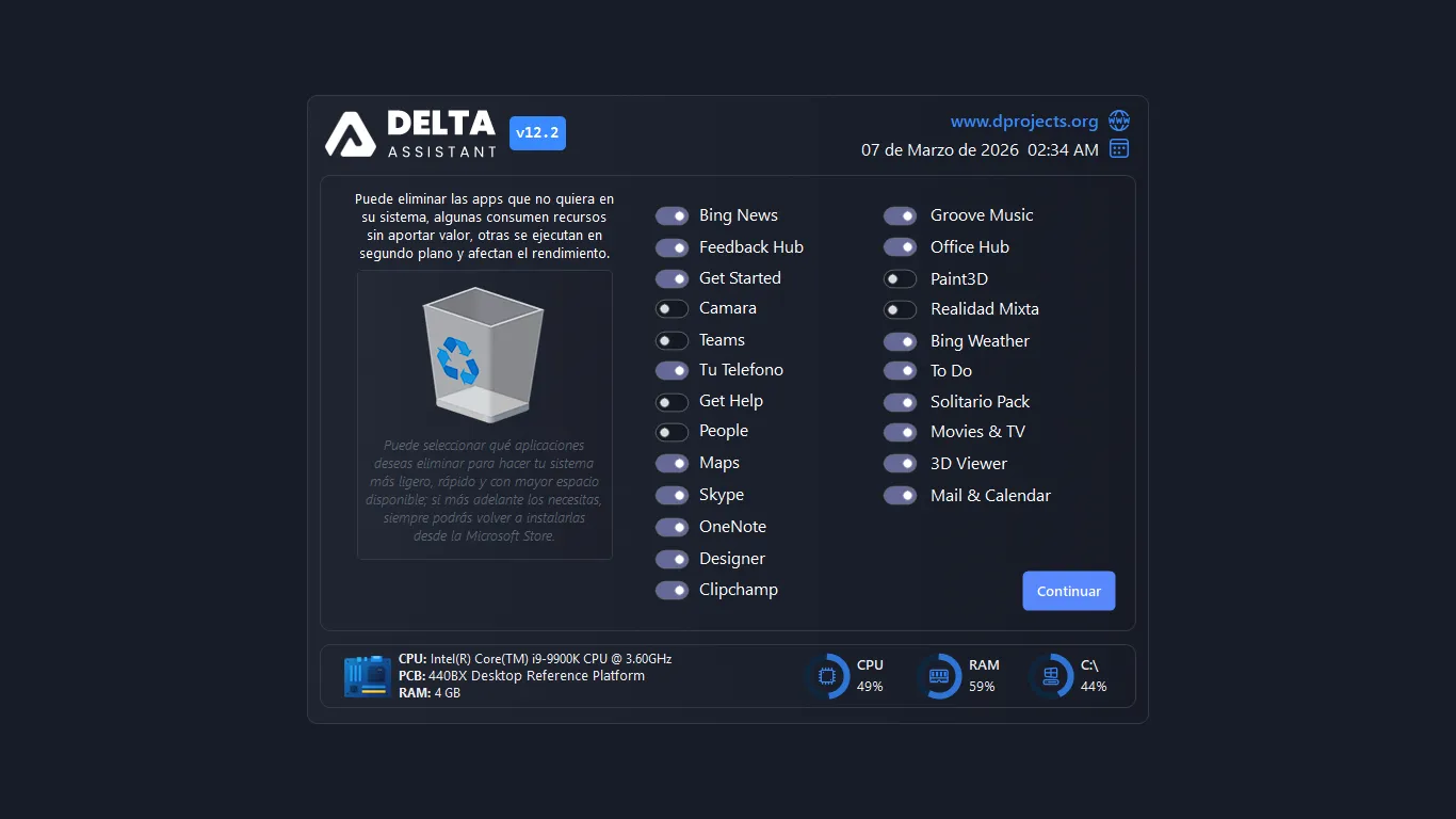 Gestión de apps